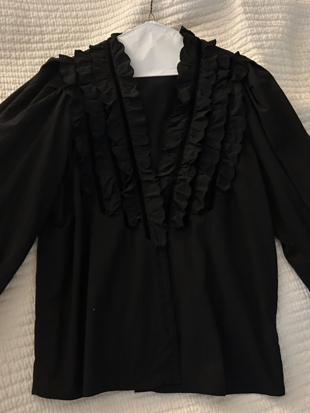 The Great black tuxedo button top blouse